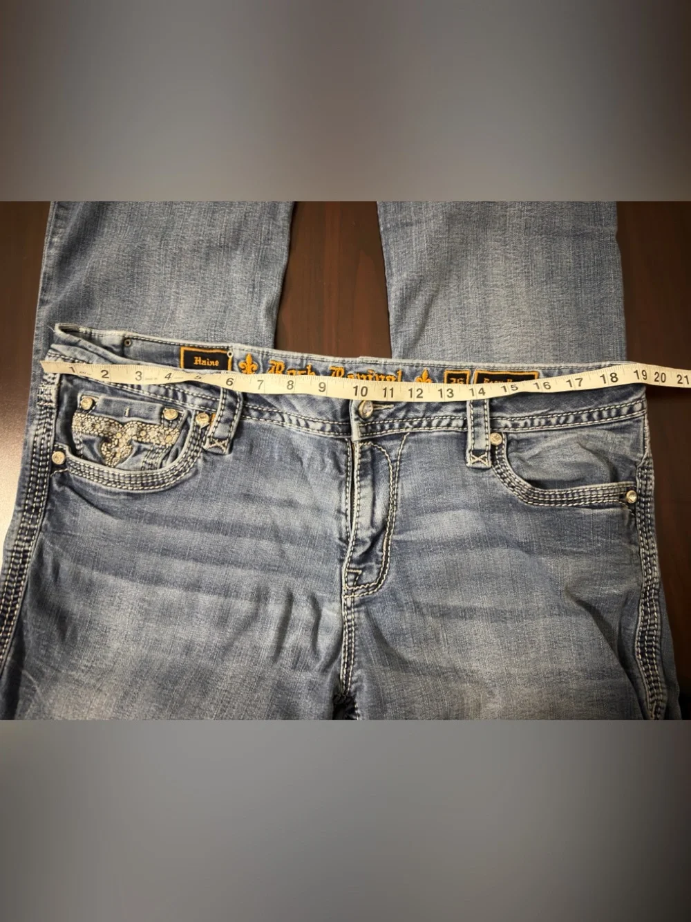 Rock Revival Jean Easy BootCut Retro City Luxury Haines Women EUC Size 36
